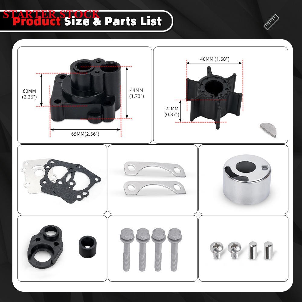 1996 F9.9 T9.9 Outboard Water Pump Rebuild Kit 682-W0078 for Gasoline Engines