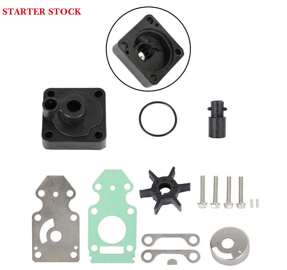 Water Pump Rebuild Kit Fit for Outboard  63V-W0078-02-00 9.9 15HP F8