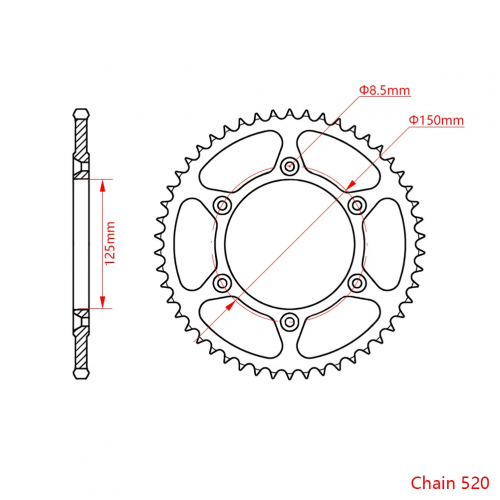 Motorcycle Dirt Bike EXC EXCF SX SXF Steel Aluminum Alloy Dual Rear Sprocket 520 51T 52T for KTM HUSQVARNA GASGASpicture5