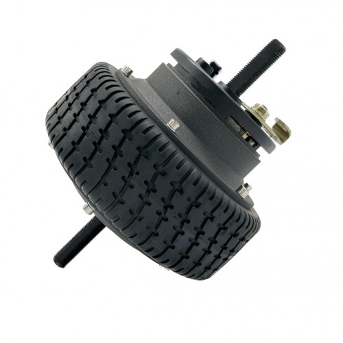 6 inch black cover dual shaft drum brake motor 12V/48V brushless DC motor electric car wheel motorpicture2