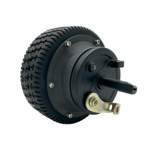6 inch black cover dual shaft drum brake motor 12V/48V brushless DC motor electric car wheel motorpicture3