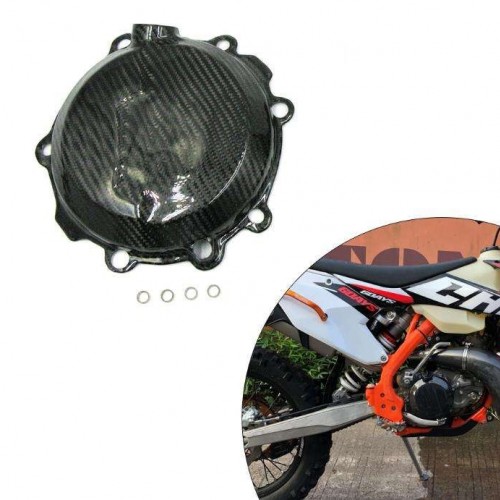 Motorcycle Carbon Fiber Clutch Cover Guard CC04 for HUSQVARNA TC250 17-20 TE250/300 17-20 TX300 17-20picture5
