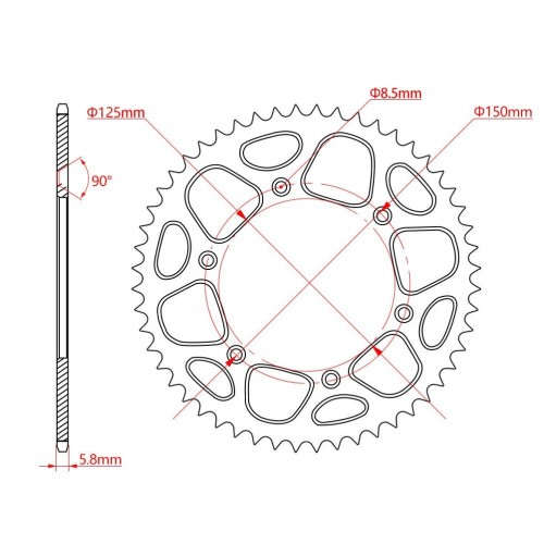 Motorcycle Aluminum Alloy Rear Chain Sprocket 520 52T SX SXF XC XCF XCW EXC EXCF for KTM HUSQVARNA GASGASpicture3