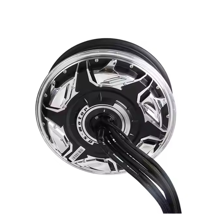 QS Motor 12*3.5 inch 268 90H 25kW 72V 130KPH-170KPH Electric Motorcycle Hub Motor