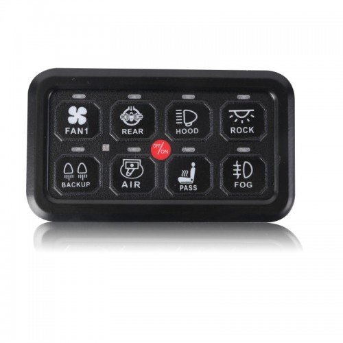 8 Gang 12V 7 Color Backlight Waterproof IP68 Smart Control Panel ABS Material Solenoid Combination Premium