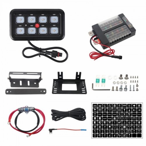 8 Gang 12V 7 Color Backlight LED Display ABS Material Smart Control Panel OT065 Auto Switches Premium Combinationpicture4