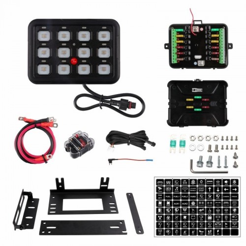 High Quality 12 Gang 12V 24V 7 Color Backlight Waterproof IP68 Smart Control Panel with ABS Materialpicture5